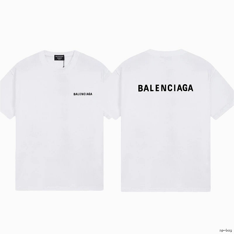 Balenciaga Letter Print Street Style White T-Shirt