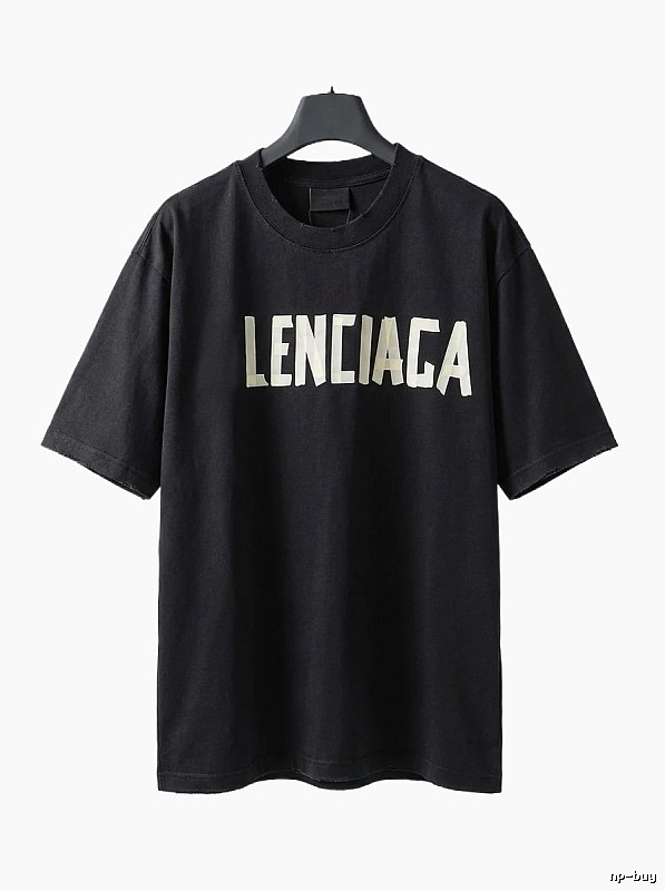 Balenciaga letter-style black T-shirt