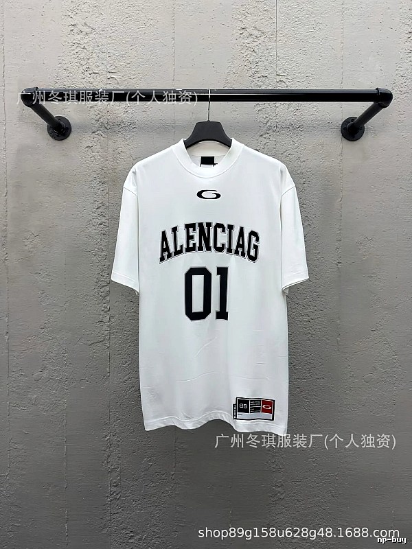 Balenciaga letter-style white T-shirt