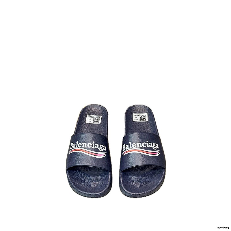 Balenciaga Logo-trend Navy Blue Slides