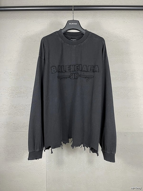 Balenciaga retro ripped black T-shirt