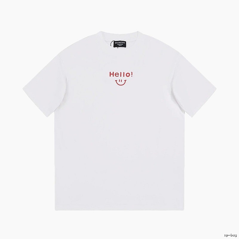 Balenciaga Smile Collection Minimalist Style White T-shirt