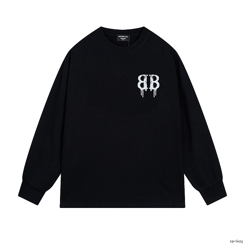 Balenciaga's dark style black long T-shirt