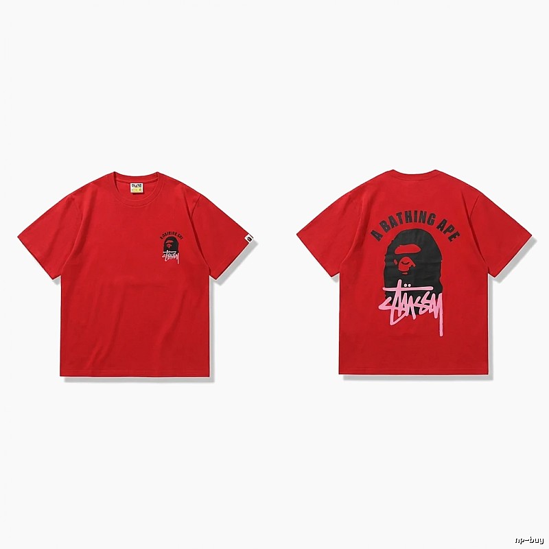 Bape Ape Head Co-branded Red T-shirt