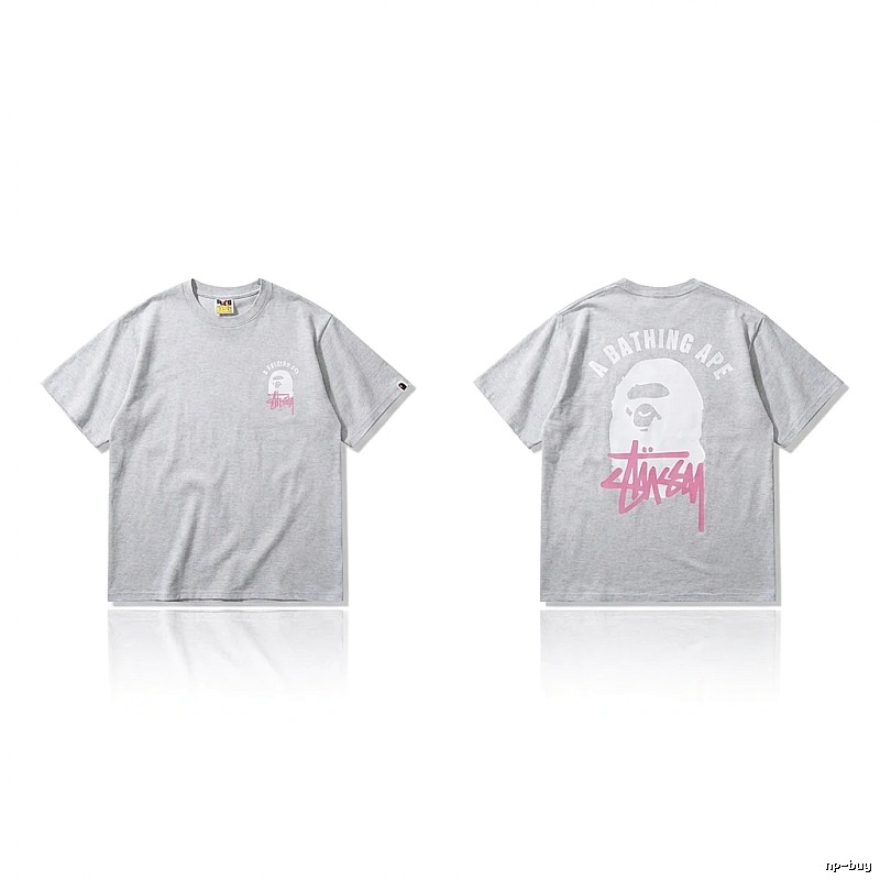 Bape Ape Head Trendy and Cool Style Gray T-shirt