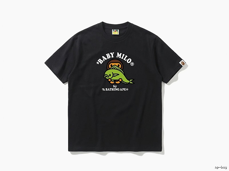 Bape BABY MILO Cartoon Style Black T-shirt