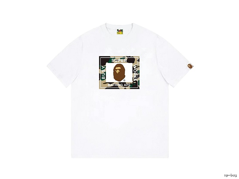 Bape camouflage-style white T-shirt