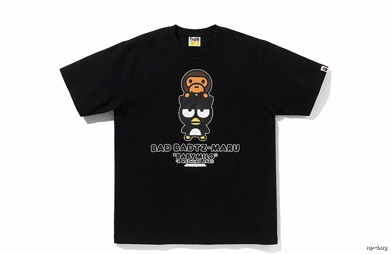 Bape Cartoon Trendy and Cool Style Black T-shirt