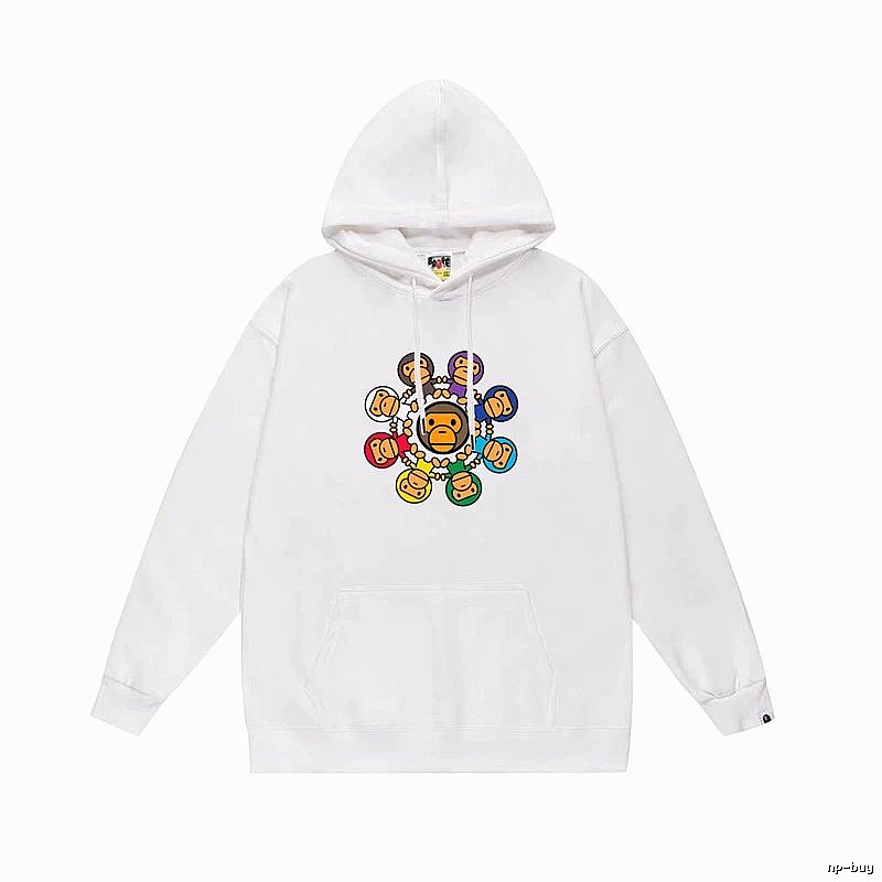 Bape cartoon trendy brand white sweatshirt
