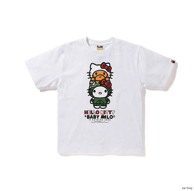 Bape co-branded cartoon-style white T-shirt
