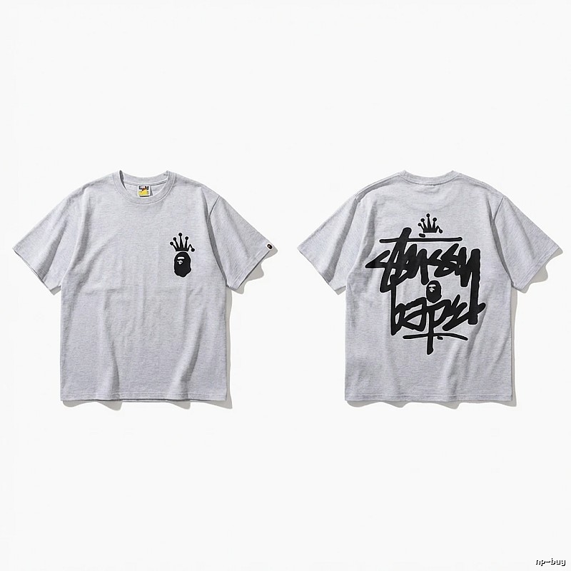Bape Crown Trendy and Cool Style White T-shirt