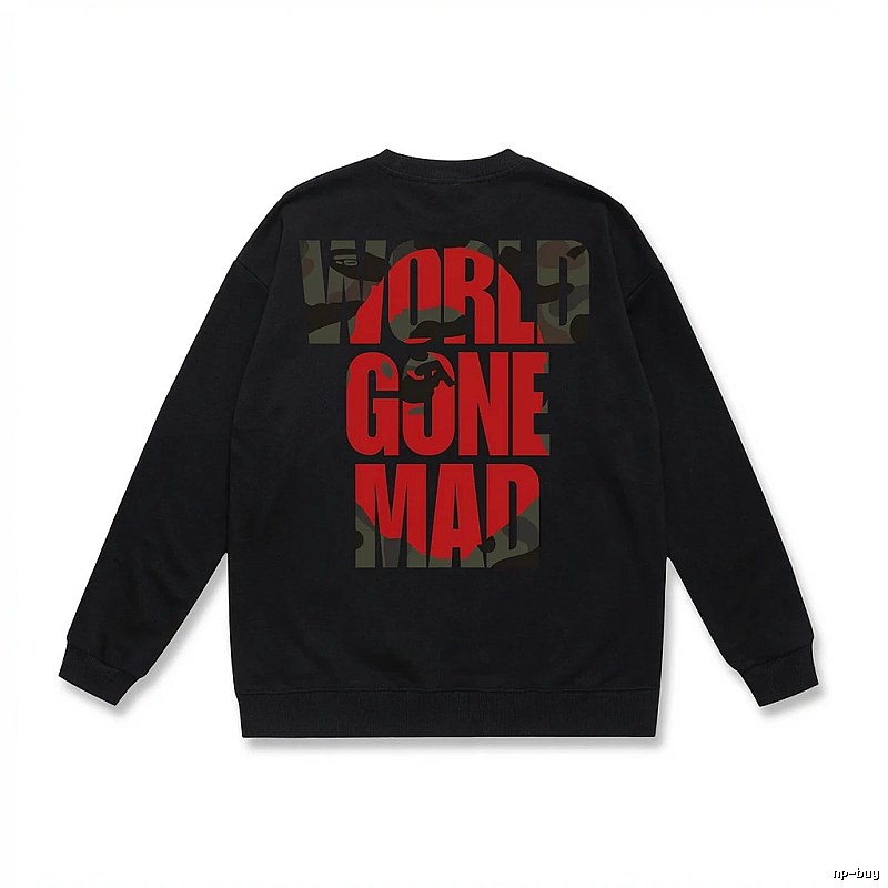 Bape letter print style black sweatshirt