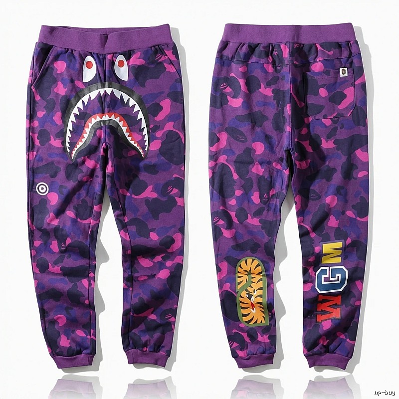 Bape Shark Camouflage Style Purple Pants