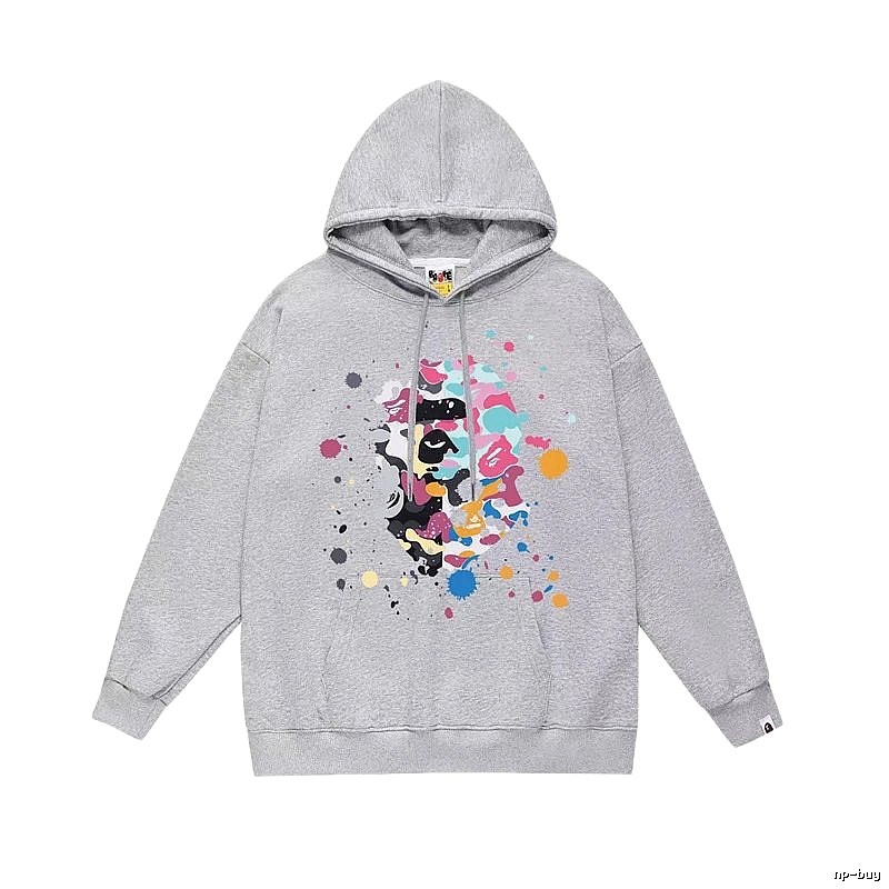 Bape splatter - ink style grey hoodie