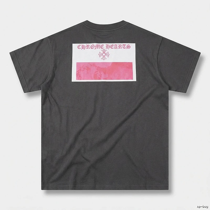 Black T-shirt with Chrome Hearts print style