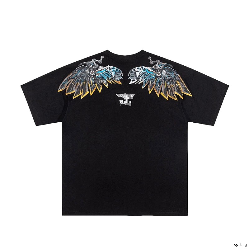 BOY Mechanical Wing Street Style Black Short Sleeve T-Shirt