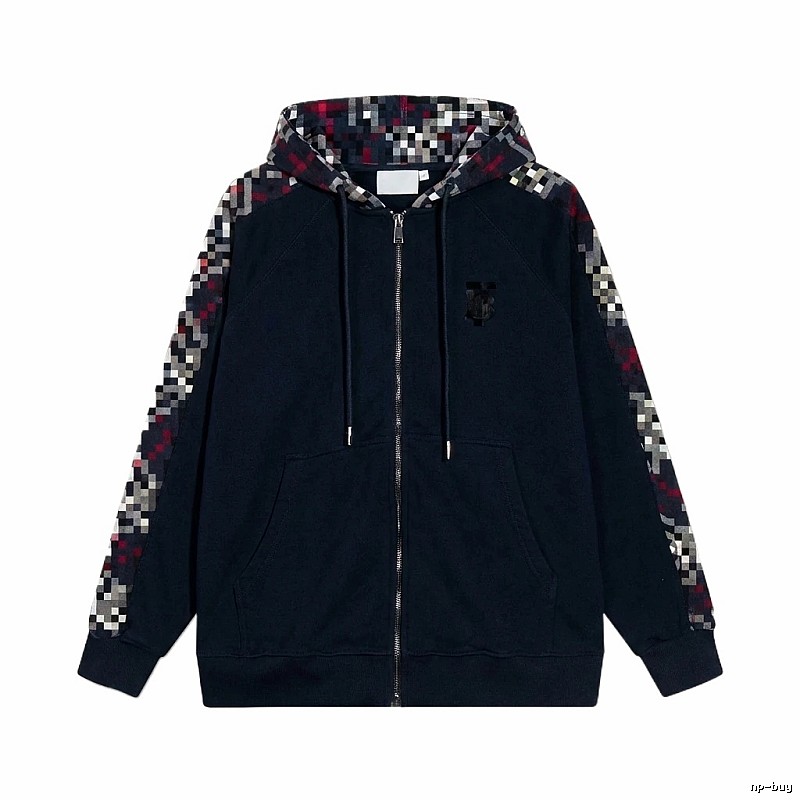 Burberry checkered fashion black coat