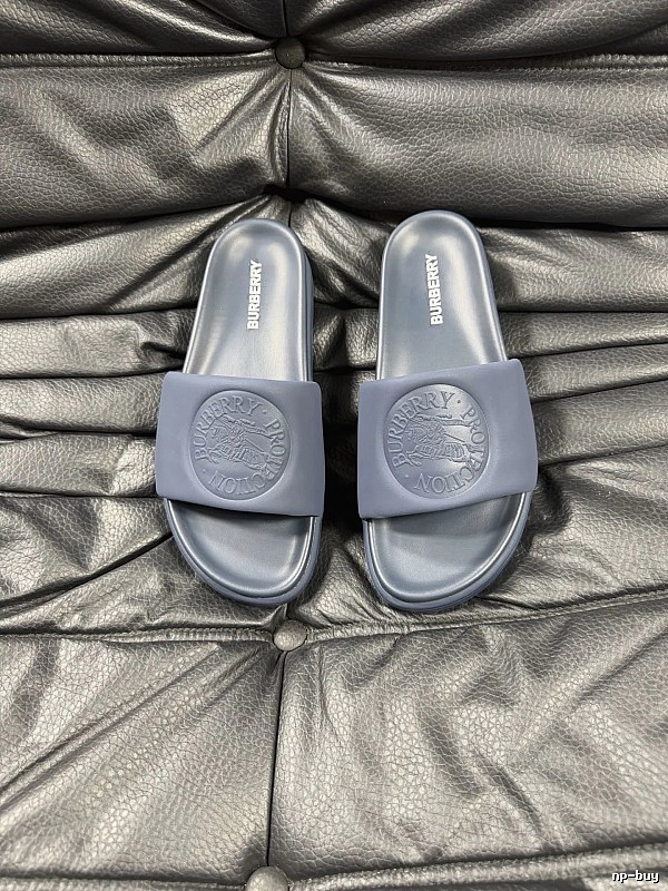 Burberry Embossed Knight Pattern Minimalist Dusty Blue Slides