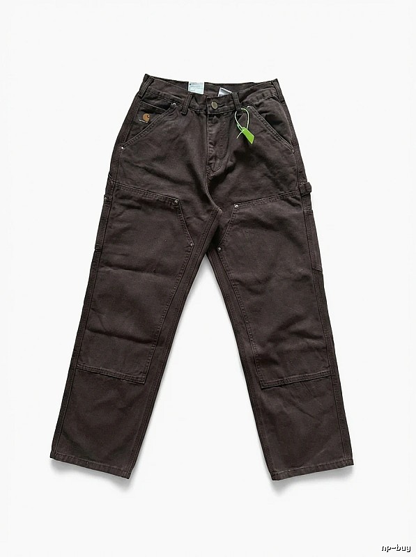 Carhartt workwear style dark brown long trousers