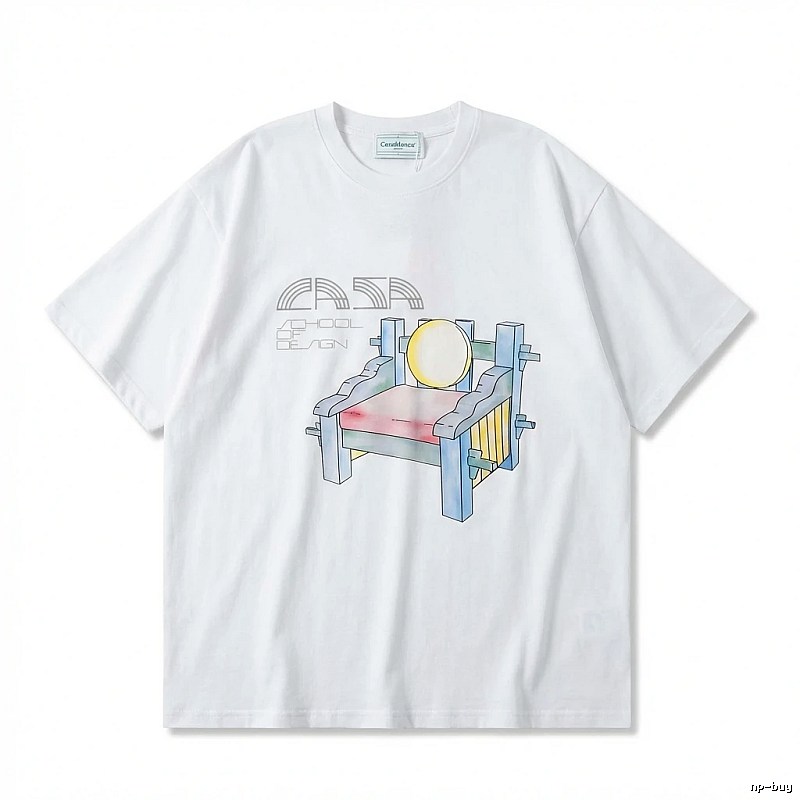 Casablanca cartoon-style white T-shirt