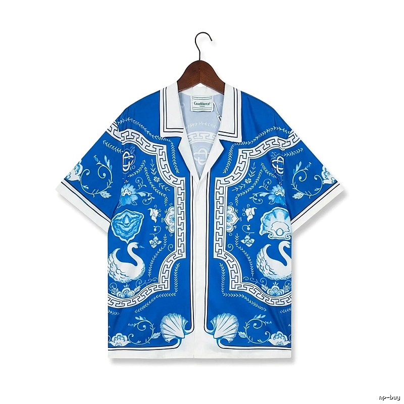 Casablanca printed retro-style blue shirt