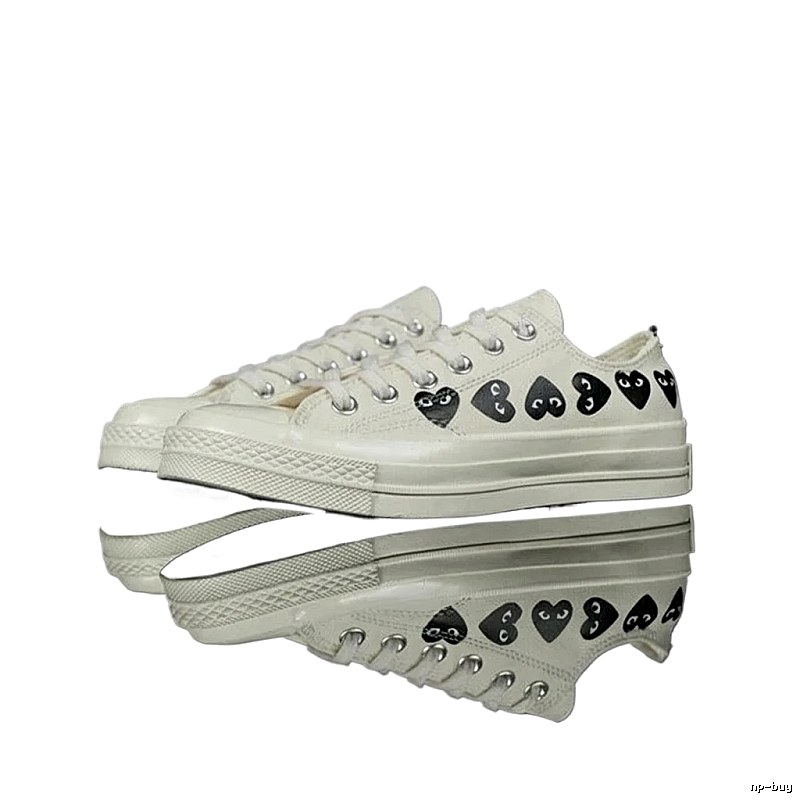 CDG Love Minimalist Style White Shoes