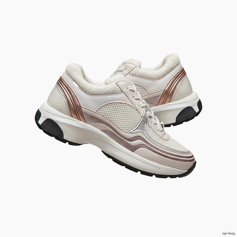 Chanel sporty white running shoes
