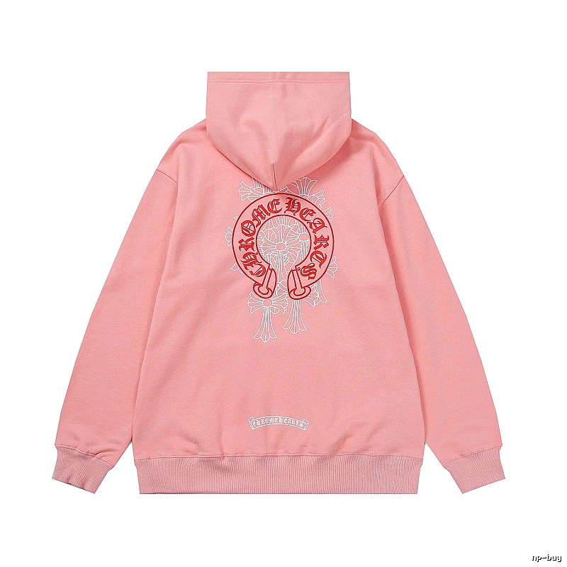 Chrome Hearts 2089-39 Pink Red Cross Graphic Hoodie Travel Pack