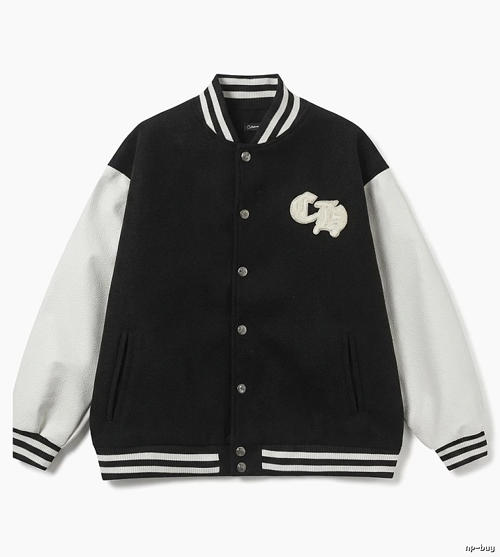 Chrome Hearts baseball jacket with black and white color blocking