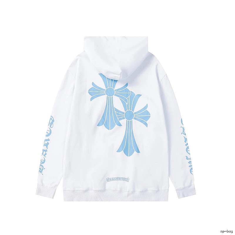 Chrome Hearts Casual Cross graphic hoodie Black Blue Cross for Streetwear Looks