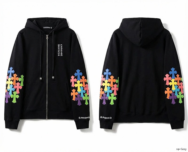 Chrome Hearts Colorful Cross Style Black Sweatshirt