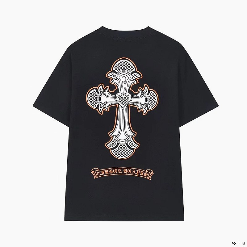 Chrome Hearts Cross Gothic Style Black Short-sleeve T-shirt