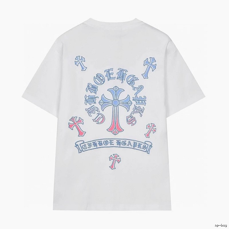 Chrome Hearts Cross Print Trendy Street Style White Short-sleeve T-shirt