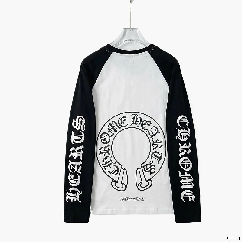Chrome Hearts Cross Retro Style Black and White T-shirt