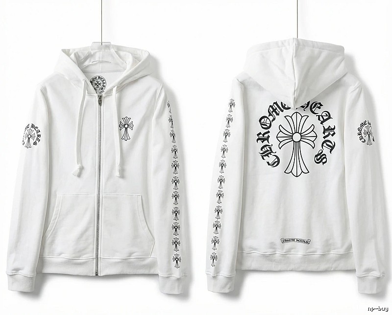 Chrome Hearts Cross Trendy White Hoodie