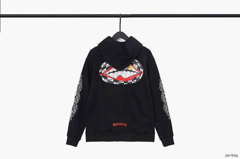 Chrome Hearts Easy Match Cross graphic hoodie Black Blue Cross for Leisure Wear