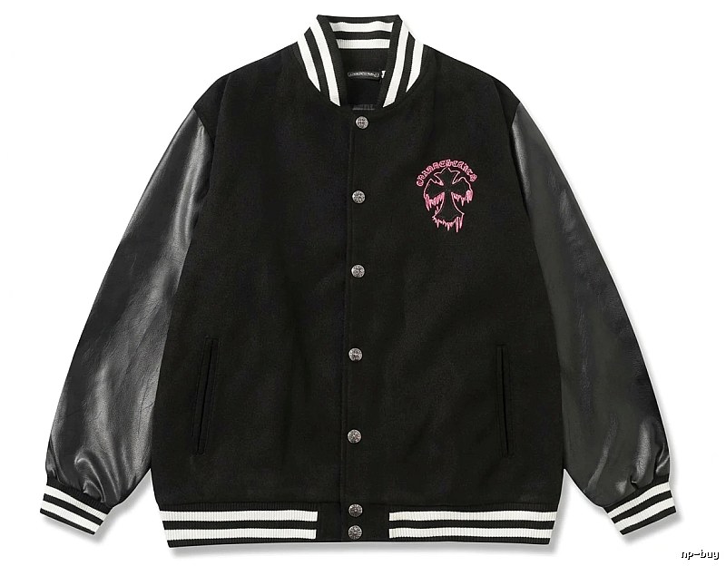 Chrome Hearts embroidered baseball jacket in black