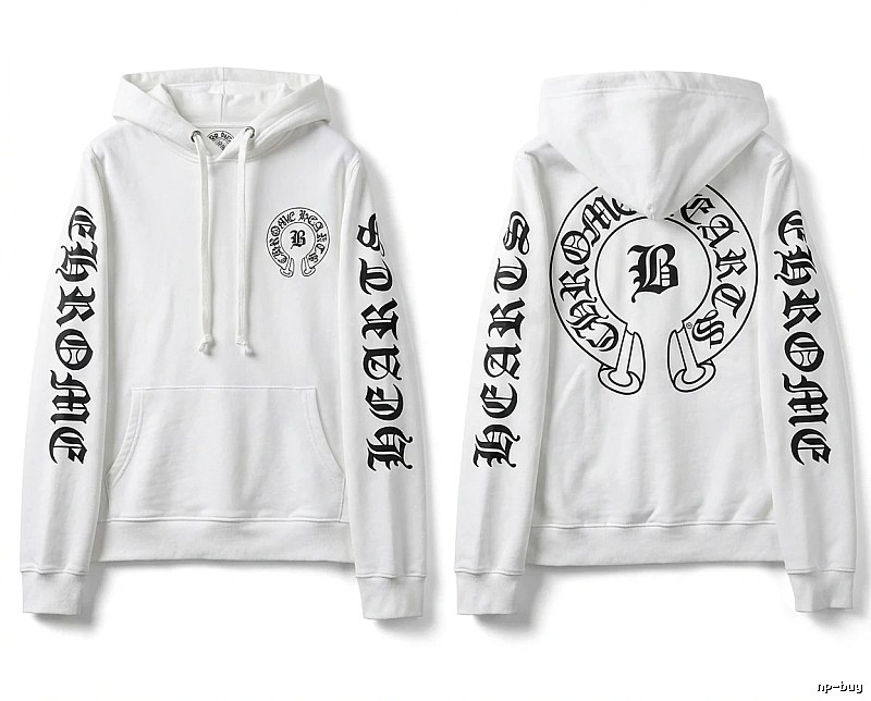 Chrome Hearts Gothic-style white hoodie