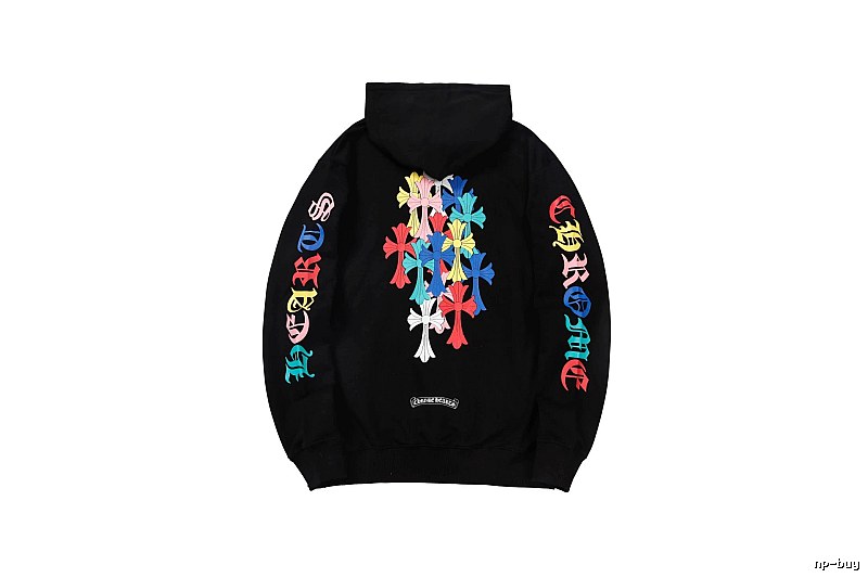 Chrome Hearts Lightweight Cross graphic hoodie Black Blue Cross for Trend Styling