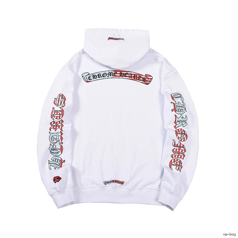 Chrome Hearts Premium Style Cross graphic hoodie Black Blue Cross for Resort Outfits