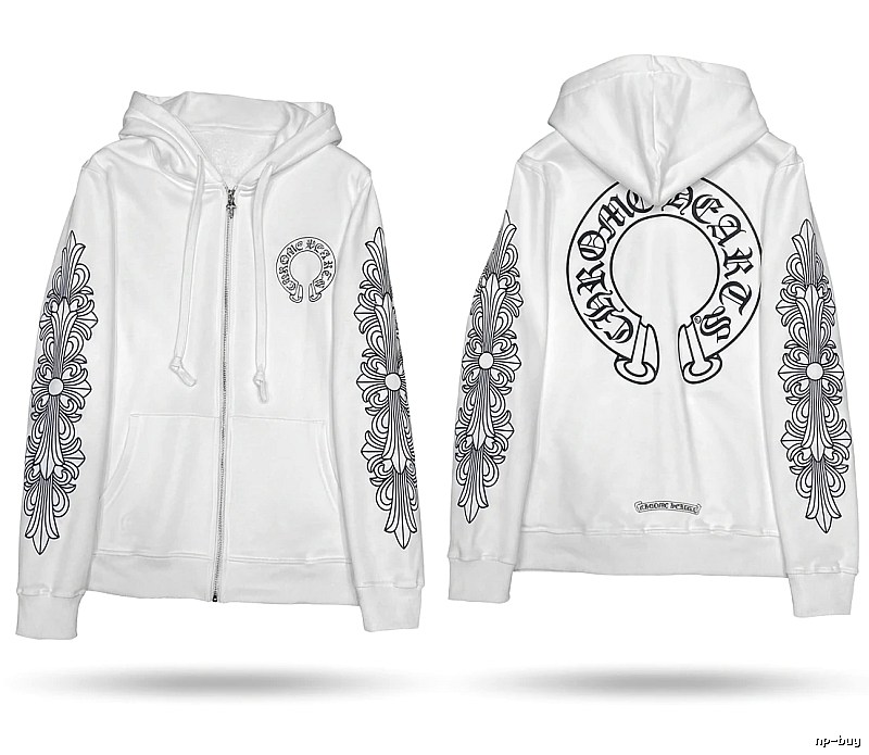 Chrome Hearts Printed Trendy and Cool Style White Hoodie