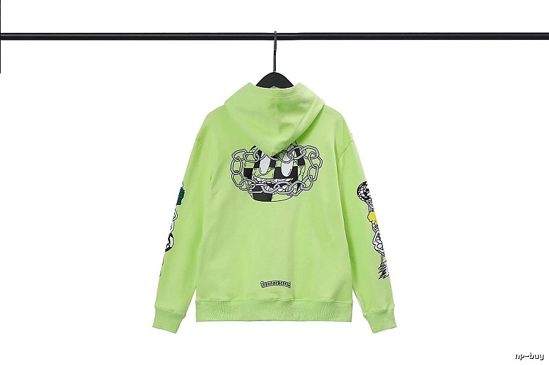 Chrome Hearts Urban Cross graphic hoodie Black Blue Cross with Casual Appeal