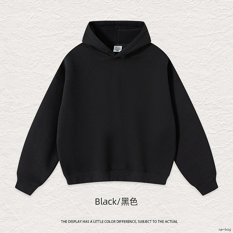 Classic Blank pullover hoodie Black Minimal A for Daily Styling