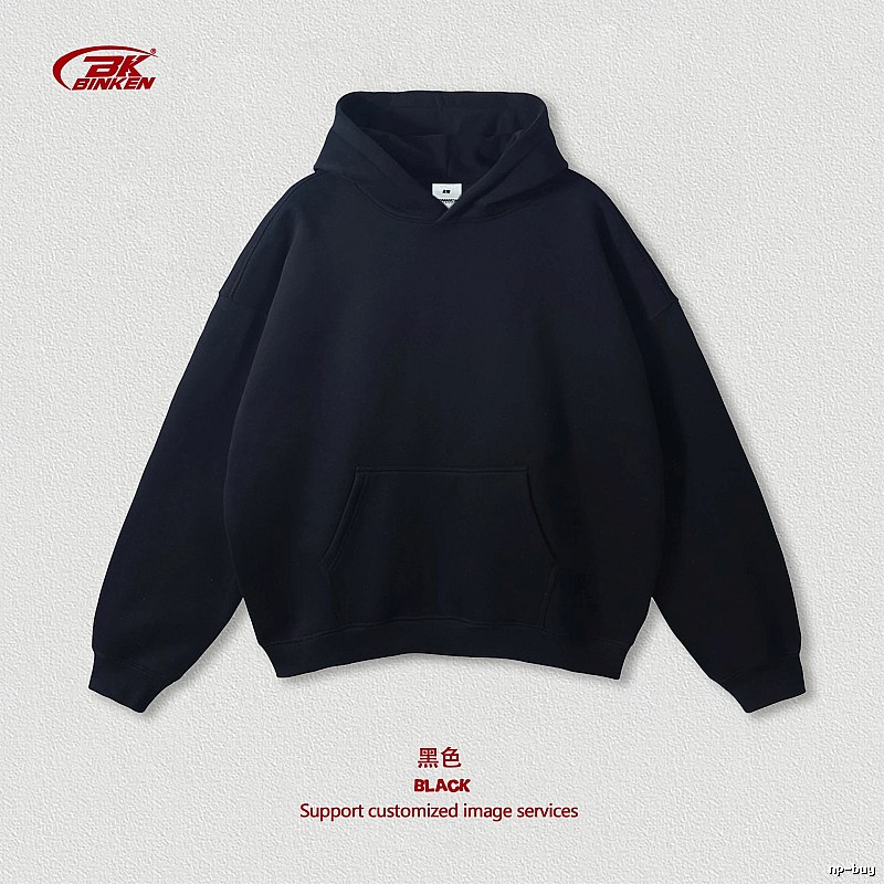 Classic Pullover hoodie Navy Blank Kangaroo for Daily Styling