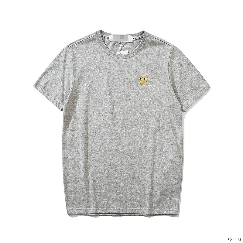 Comme des Garcons PLAY 2021-53 Gray Style 2153 Heart Logo T-Shirt Training Look