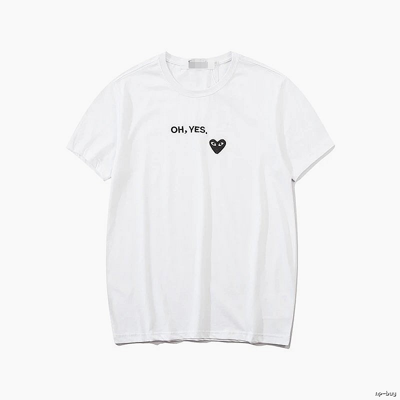 Comme des Garcons PLAY 2021-87 White Style 2187 Heart Logo T-Shirt Statement Graphic