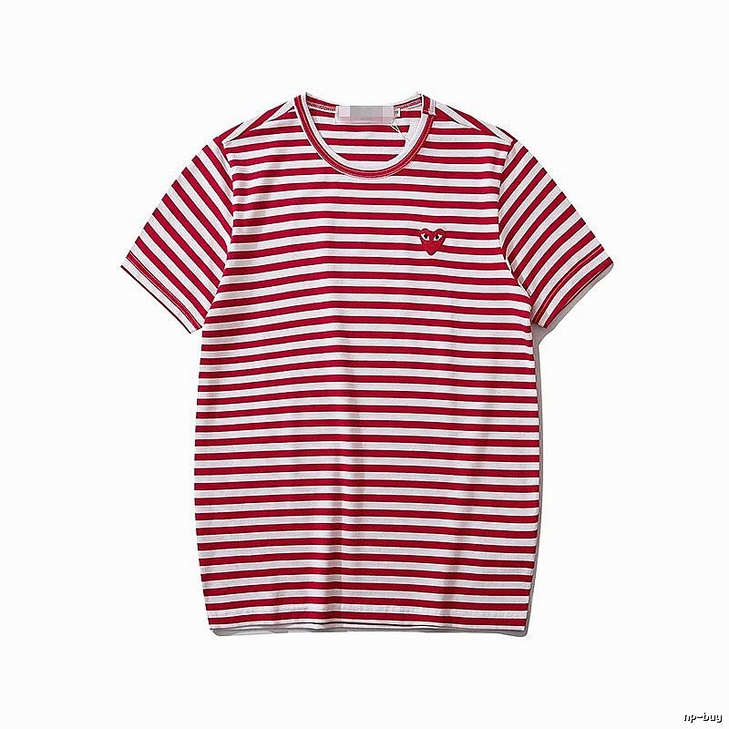 Comme des Garcons PLAY 2021-94 Red Style 2194 Heart Logo T-Shirt Relaxed Styling