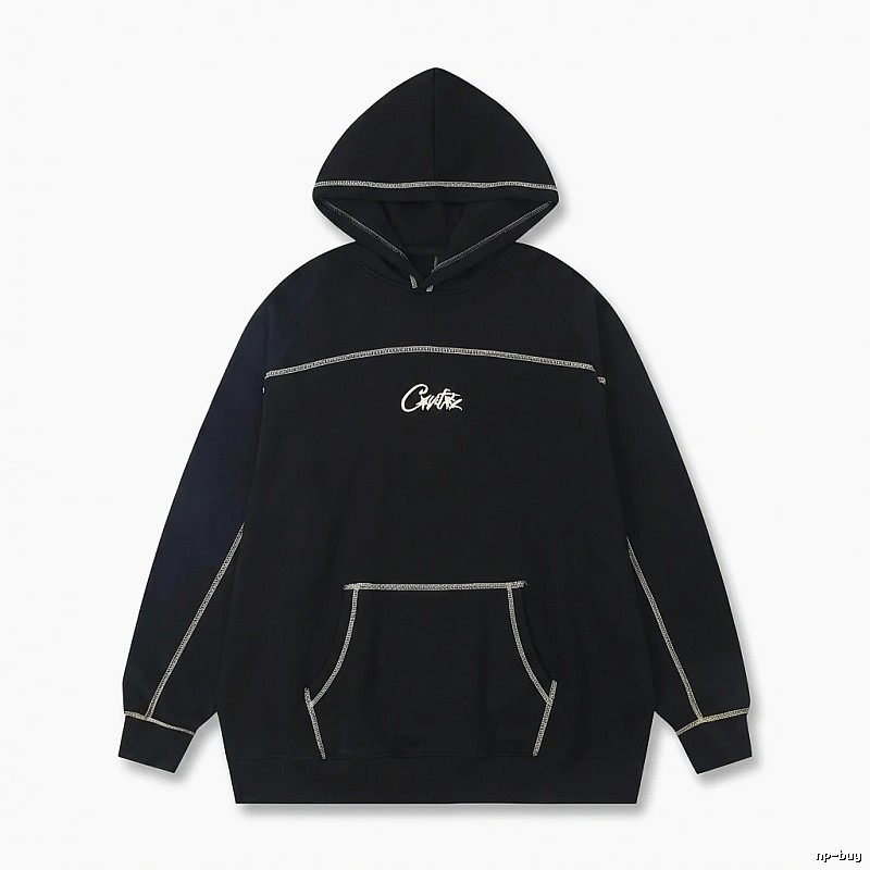 Corteiz Embroidered Simple Style Black Sweatshirt