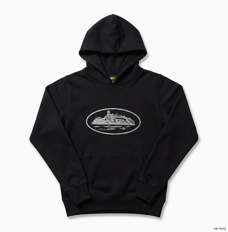 Corteiz Island Logo Minimalist Style Black Sweatshirt