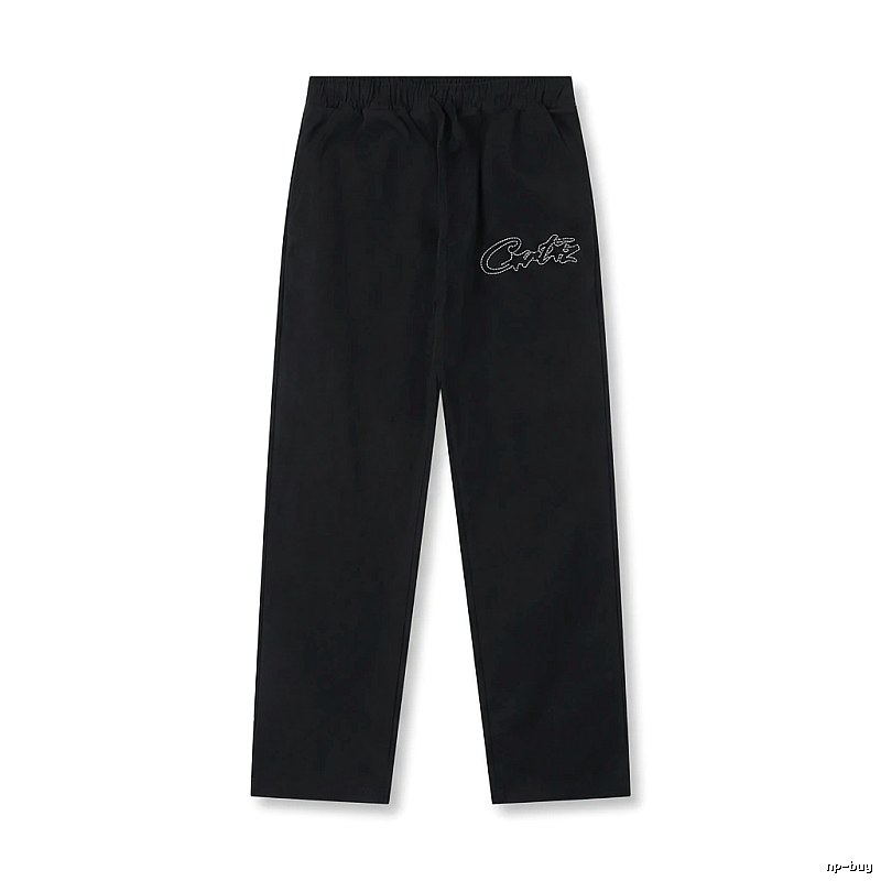 Corteiz minimalist style black long trousers